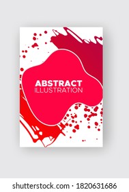 Modern abstract vector banners. Ink style shapes of gradient colors on white background. Template ready for use in web or print design.