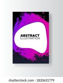 Banderas vectoriales abstractas modernas. Formas de estilo de tinta de colores degradados sobre fondo negro. Plantilla lista para ser utilizada en diseño web o de impresión.