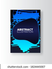 Modern abstract vector banners. Ink style shapes of gradient colors on black background. Template ready for use in web or print design.