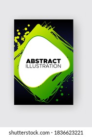 Modern abstract vector banners. Ink style shapes of gradient colors on black background. Template ready for use in web or print design.