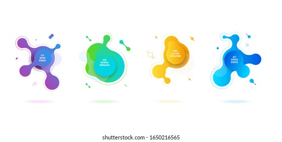 Moderne abstrakte Vektorillustration-Banner setzen flache geometrische Flüssig-Bänder und formen bunte Farben. Trendy Template für Design Social Media Post, Flyer oder Business Präsentation eps10.