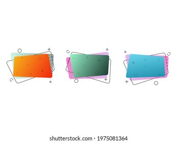 Modern abstract vector banners set. Flat geometric liquid banners in color. Modern vector template. Vector logo.