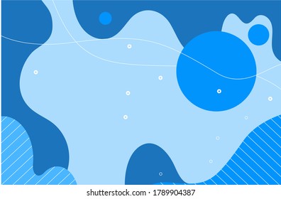 modern abstract vector blue wallpaper background. Flat geometric shapes of blue colors  in memphis design style. Template ready for use in web or print design.
