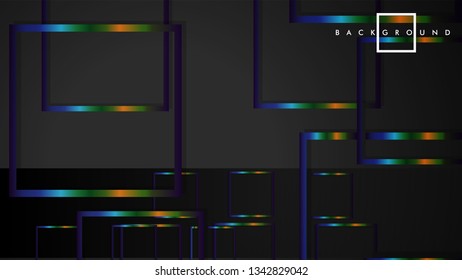 Modern Abstract Vector Box Background. with colorful gradient strips. eps 10 template