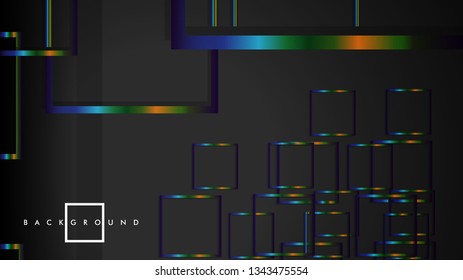 Modern Abstract Vector Box Background. with colorful gradient strips. eps 10 template