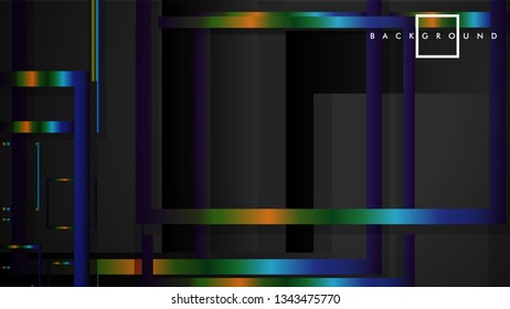 Modern Abstract Vector Box Background. with colorful gradient strips. eps 10 template