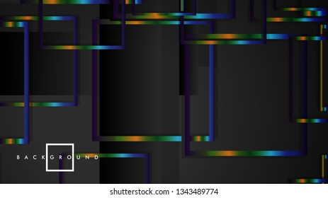 Modern Abstract Vector Box Background. with colorful gradient strips. eps 10 template