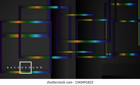 Modern Abstract Vector Box Background. with colorful gradient strips. eps 10 template