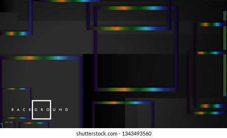 Modern Abstract Vector Box Background. with colorful gradient strips. eps 10 template