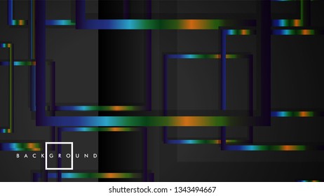 Modern Abstract Vector Box Background. with colorful gradient strips. eps 10 template