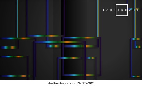 Modern Abstract Vector Box Background. with colorful gradient strips. eps 10 template