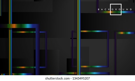 Modern Abstract Vector Box Background. with colorful gradient strips. eps 10 template