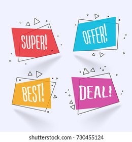Modern Abstract Vector Business Banners and Speech Bubbles