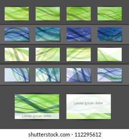 Modern abstract vector business card set