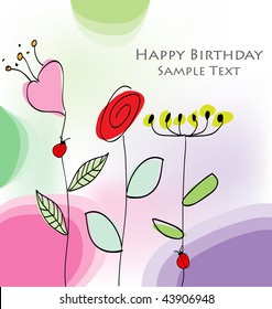 Modern abstract vector card for birthday or romantic gift. Perfect for adding text.