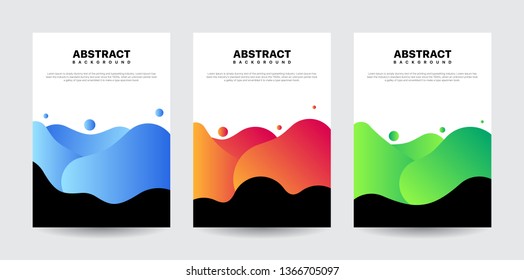 Modern Abstract Vector Cover Designs. Liquid Background with Various Colors. Abstract Background Template