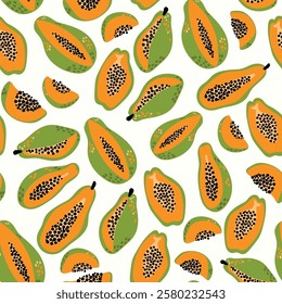 Modern abstract vector design with seamless Fruits pattern and unique textures, ideal for fabric, stationery, and home decor.