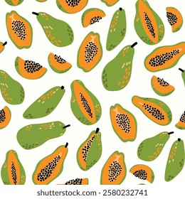 Modern abstract vector design with seamless Fruits pattern and unique textures, ideal for fabric, stationery, and home decor.