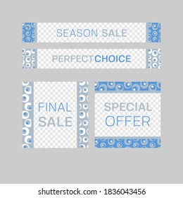 Modern abstract vector frames. Editable design templates for web, social media, promo, ads, banners etc. fivo sans
