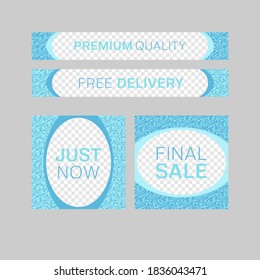 Modern abstract vector frames. Editable design templates for web, social media, promo, ads, banners etc. fivo sans