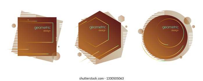 Modern abstract vector geometric banner set. Flat geometric liquid form with various colors. Modern vector template, Template for the design of a logo, flyer or presentation.
