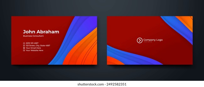 Modern abstract vector geometric business card template