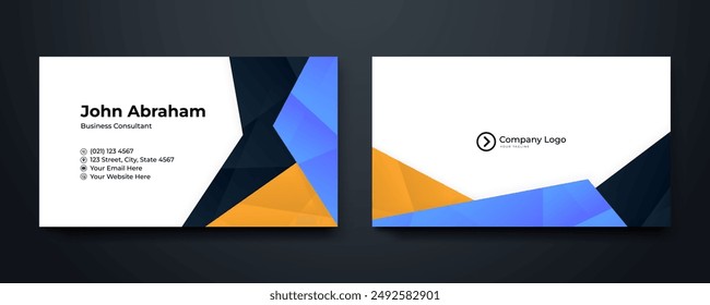 Modern abstract vector geometric business card template