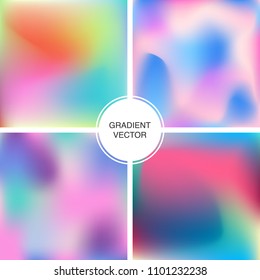 Modern abstract vector gradient background. Colorful blurred set of poster templates for web and art illustration template design, business infographic and mobile app.