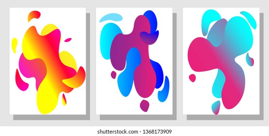 Modern abstract vector with gradient color banner set. Flat geometric liquid form with various colors. Modern vector template, Template for the design of a logo, flyer or presentation.