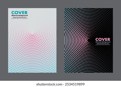 Modern abstract vector gradient shade circles halftone dots on clean and dark background. Geometric shapes minimalist style for cover, graphic design, digital art