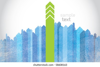 Modern abstract vector illustration with color lines with grunge effect and gradient background