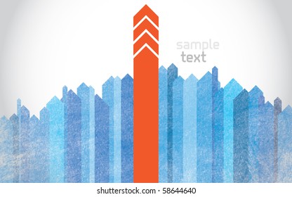 Modern abstract vector illustration with color lines with grunge effect and gradient background