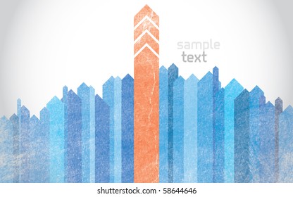 Modern abstract vector illustration with color lines with grunge effect and gradient background
