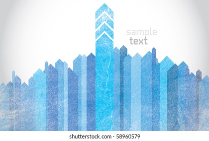 Modern abstract vector illustration with color lines with grunge effect and gradient background