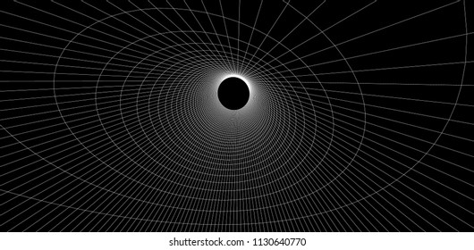 Modern abstract vector illustration. Digital futuristic monochrome linear shape. Geometric background with exquisite round swirl. Element of design.