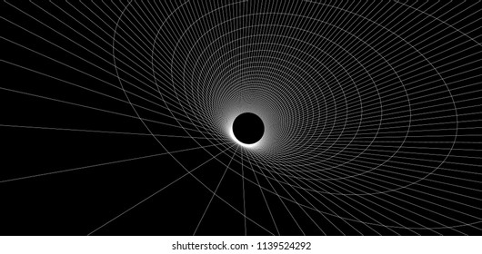 Modern abstract vector illustration. Digital futuristic monochrome linear shape. Geometric background with exquisite round swirl. Element of design.