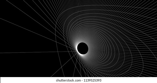 Modern abstract vector illustration. Digital futuristic monochrome linear shape. Geometric background with exquisite round swirl. Element of design.
