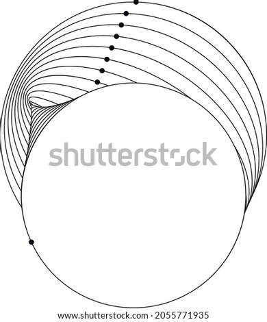 Modern abstract vector illustration. Digital futuristic monochrome linear shape frame. Beauty of complex contemporary technologies. Geometric background. Element of design.