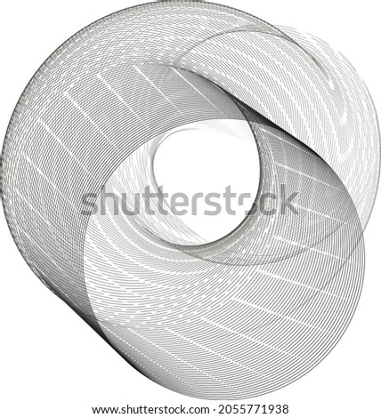 Modern abstract vector illustration. Digital futuristic monochrome linear shape. Beauty of complex contemporary technologies. Geometric background. Element of design.