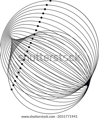 Modern abstract vector illustration. Digital futuristic monochrome linear shape. Beauty of complex contemporary technologies. Geometric background. Element of design.