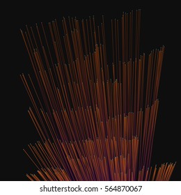 Modern abstract vector illustration with luminous vertical lines. Bunch of colorful futuristic radiant sticks. Element of design. Fancy background.