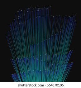 Modern abstract vector illustration with luminous vertical lines. Bunch of colorful futuristic radiant sticks. Element of design. Fancy background.