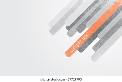 Modern abstract vector illustration with orange and grey lines with grunge effect and gradient background