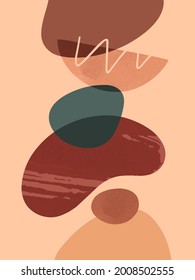 Moderne abstrakte Vektorgrafik mit organischen Formen und Texturen.Boho Aquarell Tapete Dekor.Trendy künstlerisches Design perfekt für Banner,Social Media, Einladungen, Cover, Tapeten.