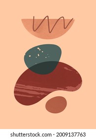 Moderne abstrakte Vektorgrafik mit organischen Formen und Texturen.Boho Aquarell Tapete Dekor.Trendy künstlerisches Design perfekt für Banner,Social Media, Einladungen, Cover, Tapeten.
