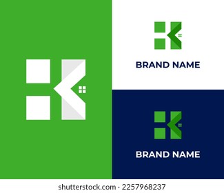 Modern Abstract vector logo combines house and the letter H