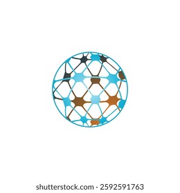 modern and abstract vector logo of sphere construction