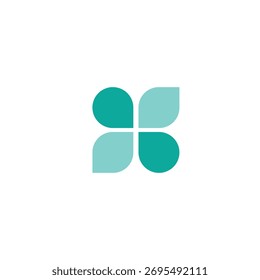 Modern, abstract vector logo symbol or monogram whit stylized, connected parallel lines forming a dynamic shape that it suggests letter initial.