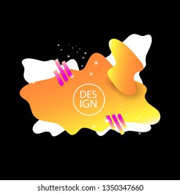 modern abstract vector orange banner on solid black background. Gradient abstract banner with flowing liquid shapes for logo, flyer or infographics design. Vector illustration 