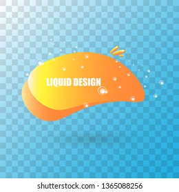 modern abstract vector orange banner isolated on transparent background. Gradient abstract banner with flowing liquid shapes for logo, flyer or infographics design. Vector illustration